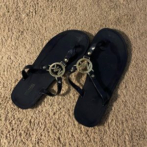 Blue Michael Kors flip flops